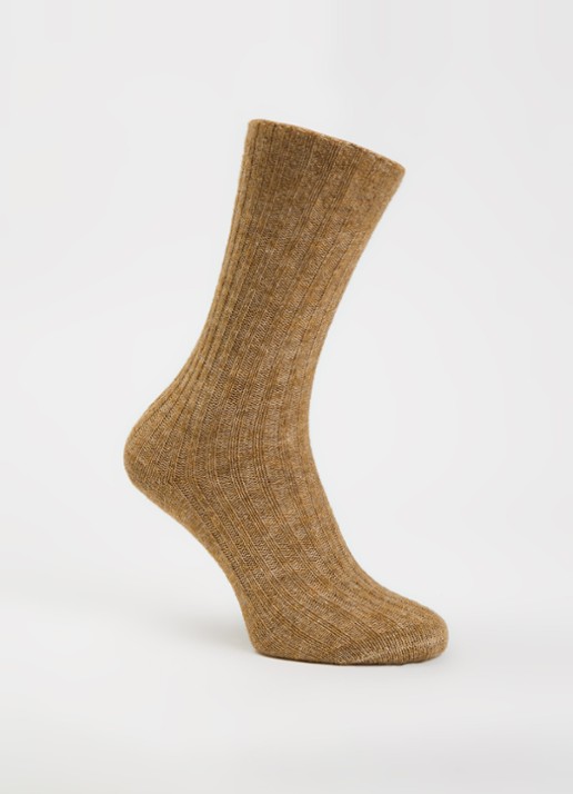 Bellerose Boti sokken in alpaca wolblend - voorkant beige