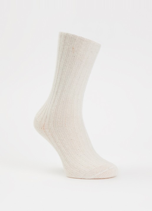 Bellerose Boti sokken in alpaca wolblend - voorkant gebroken wit