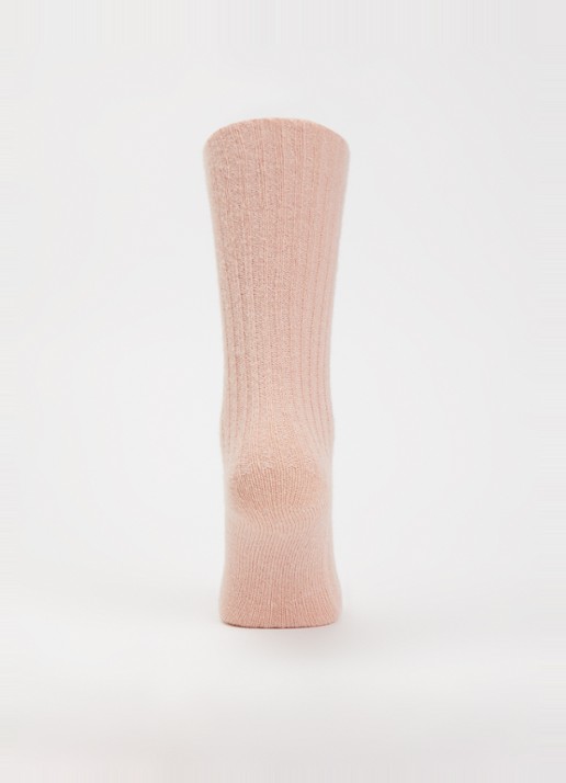 Bellerose Boti sokken in aplaca wolblend met glitter - voorkant 3 lichtroze