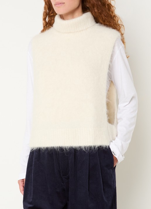 Bellerose Daren grofgebreide spencer in wolblend met col