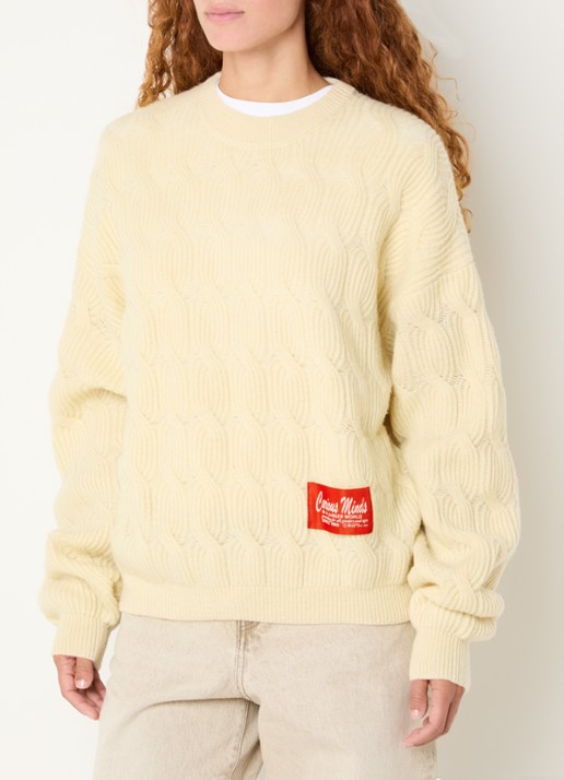 Bellerose Dole grofgebreide trui van wol - detail ivoor