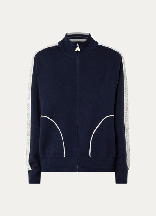 Bellerose Dousy fijngebreid vest met ritszakken - voorkant 3 donkerblauw