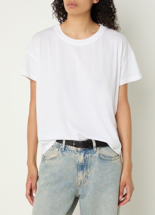 Bellerose Felia oversized T-shirt met ronde hals - detail 4 wit