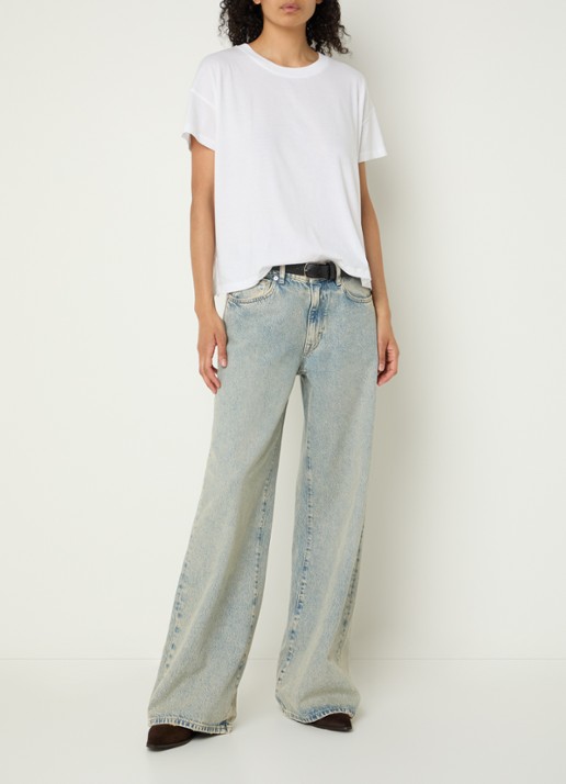 Bellerose Felia oversized T-shirt met ronde hals - voorkant 3 wit