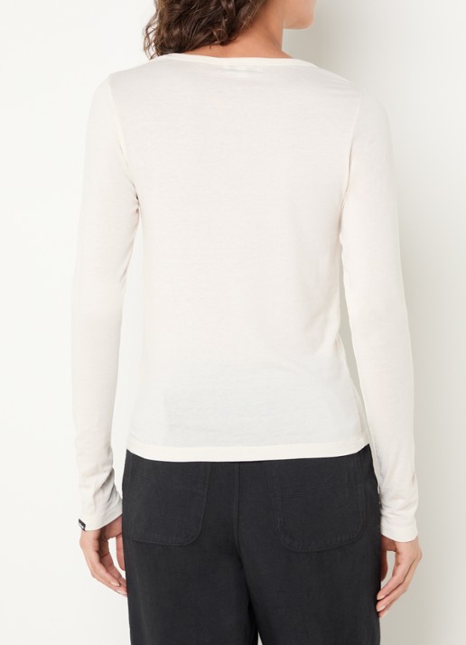 Bellerose Fina long sleeve met ronde hals - achterkant 2 gebroken wit