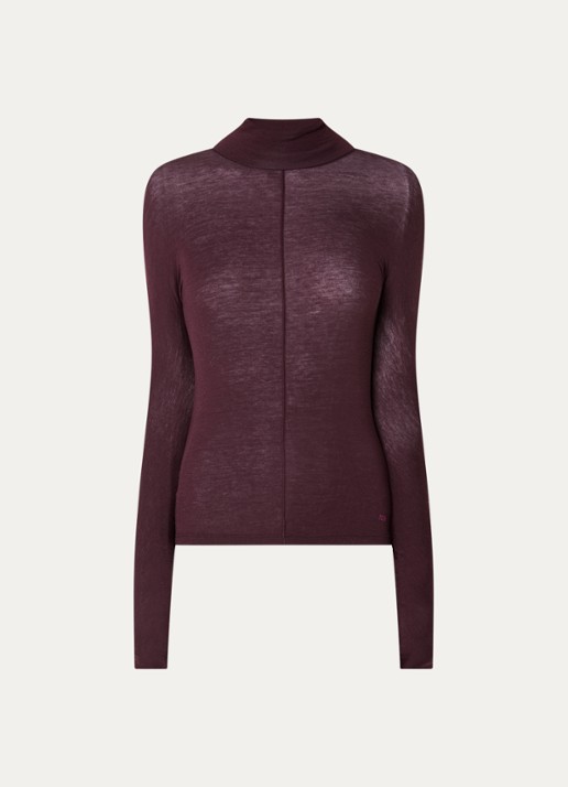Bellerose Flawy trui met col - voorkant 3 aubergine