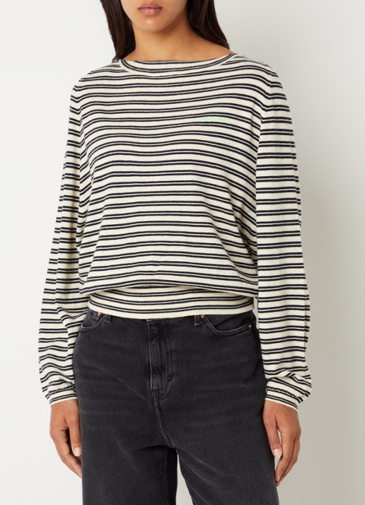Bellerose Gerhi fijngebreide sweater in wolblend met streepprint