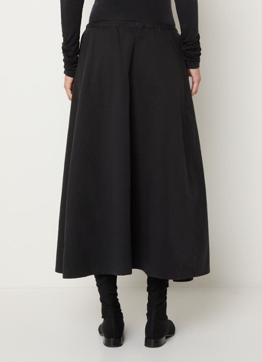 Bellerose Harlin midi A-lijn rok met ritszakken - achterkant 3 zwart