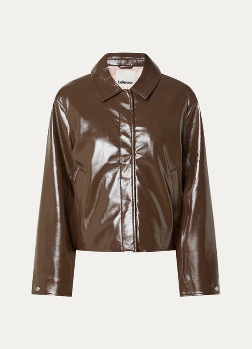 Bellerose Harred jack van imitatieleer - voorkant 3 bruin