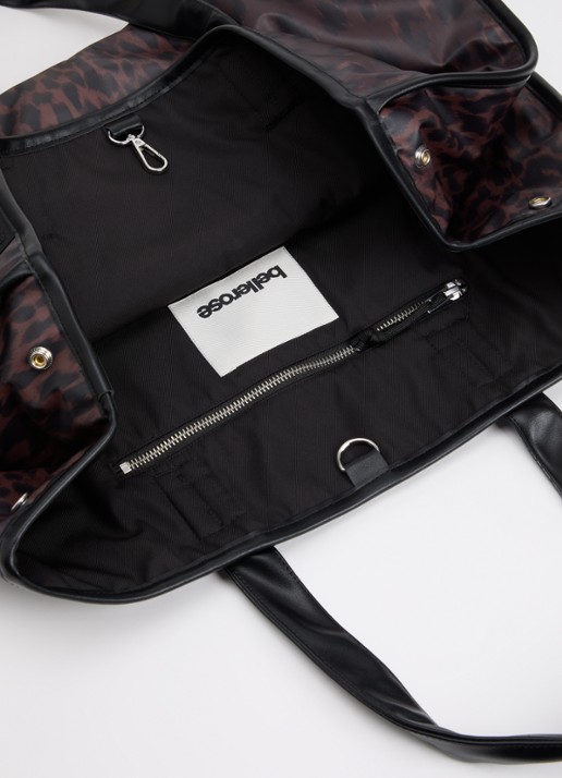 Bellerose Hecky shopper met print - detail donkerbruin