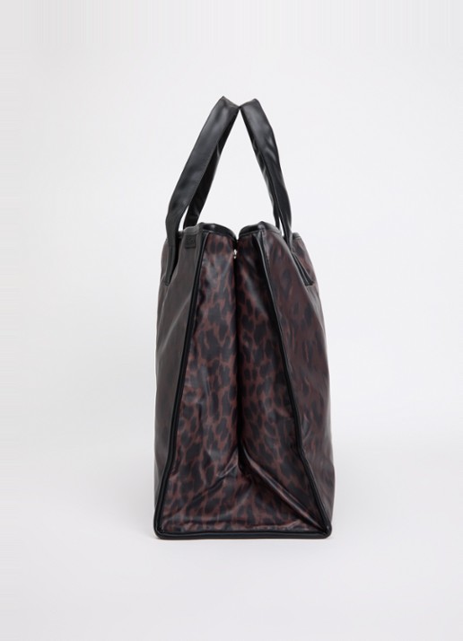 Bellerose Hecky shopper met print - detail 2 donkerbruin