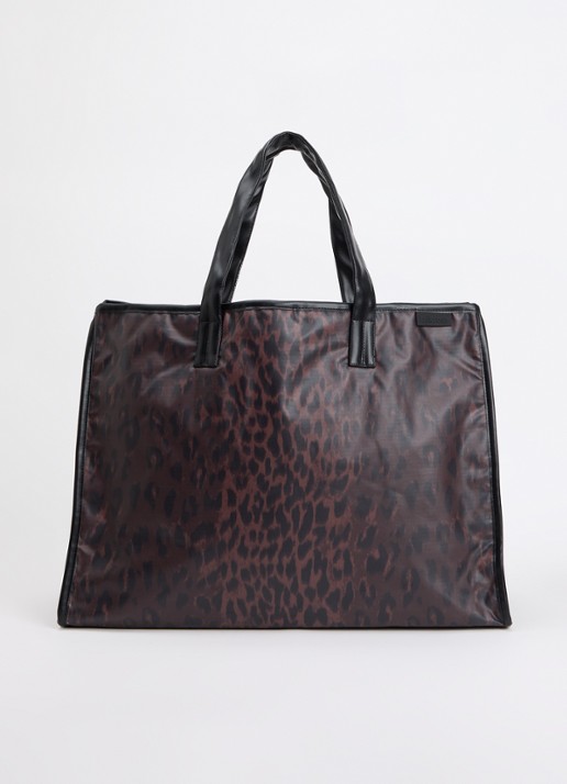 Bellerose Hecky shopper met print - voorkant 5 donkerbruin