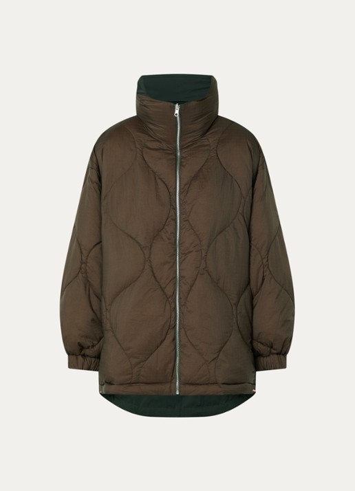 Bellerose Hedi reversible jack met opstaande kraag - voorkant donkerbruin