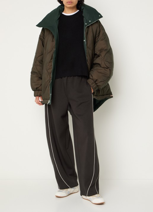 Bellerose Hedi reversible jack met opstaande kraag - voorkant 3 donkerbruin