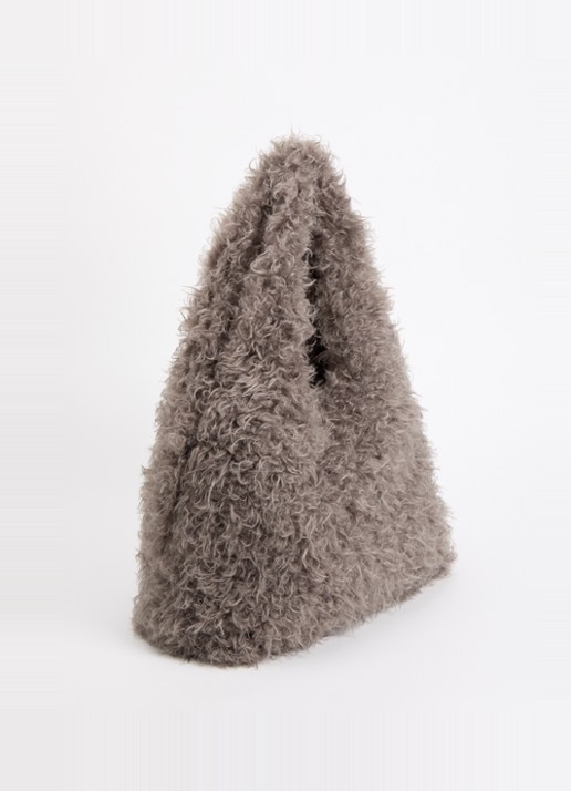 Bellerose Helbi schoudertas van imitatiebont met afneembare schouderriem - achterkant 2 grijs