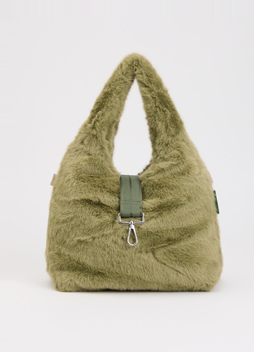 Bellerose Helga handtas van imitatiebont  - voorkant 5 lichtgroen