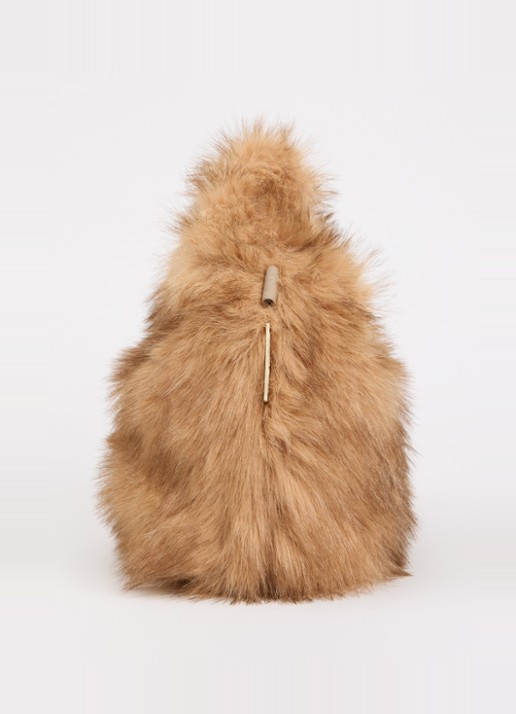 Bellerose Hochet handtas van imitatiebont met afneembare schouderriem - detail 4 camel