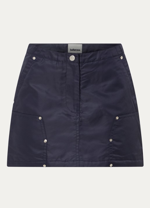 Bellerose Jeezy mini rok met steekzakken - voorkant donkerblauw