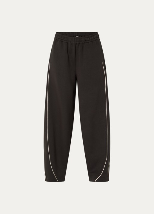 Bellerose Jelina high waist wide fit joggingbroek met steekzakken - voorkant 3 groen