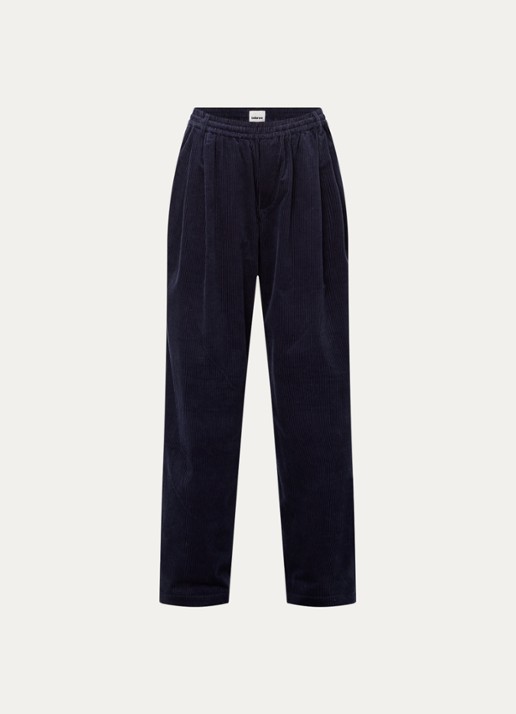 Bellerose Jil high waist wide fit broek met steekzakken - voorkant 2 donkerblauw