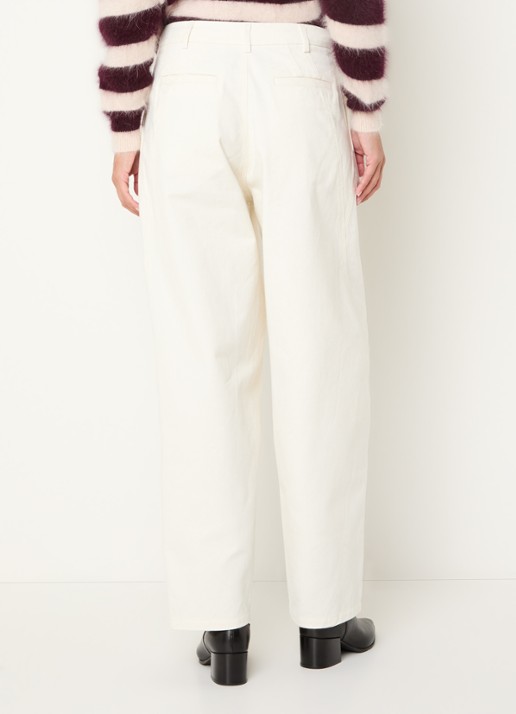 Bellerose Jimi high waist wide fit jeans met gekleurde wassing - achterkant gebroken wit