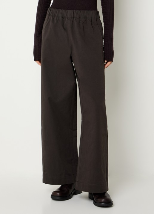 Bellerose Joline high waist wide fit broek met steekzakken