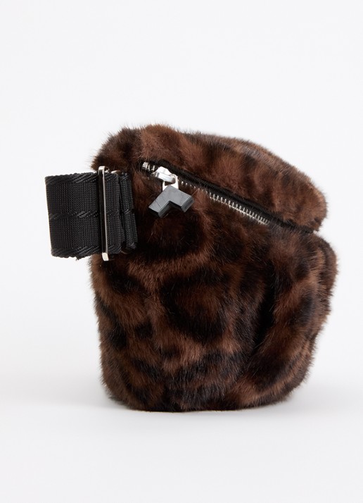 Bellerose Joswel crossbodytas van imitatiebont met panterprint - detail 4 bruin