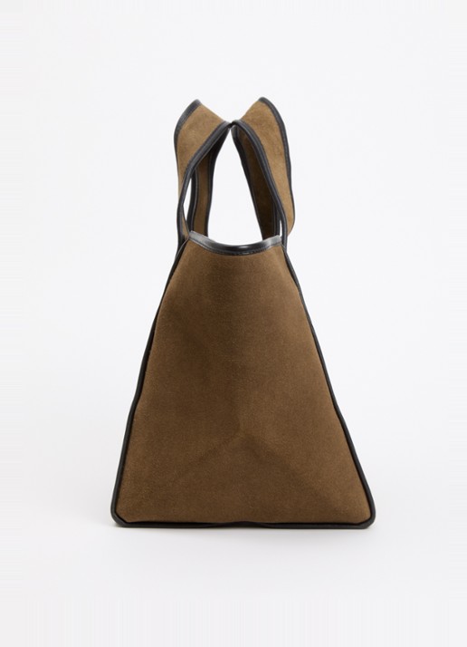 Bellerose Kub handtas van suède met details van leer - detail 4 khaki