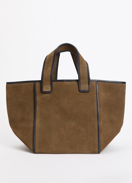 Bellerose Kub handtas van suède met details van leer