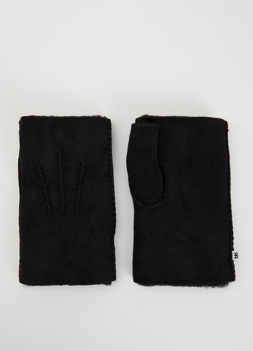 Bellerose Manhok handschoenen van suède met schapenvacht