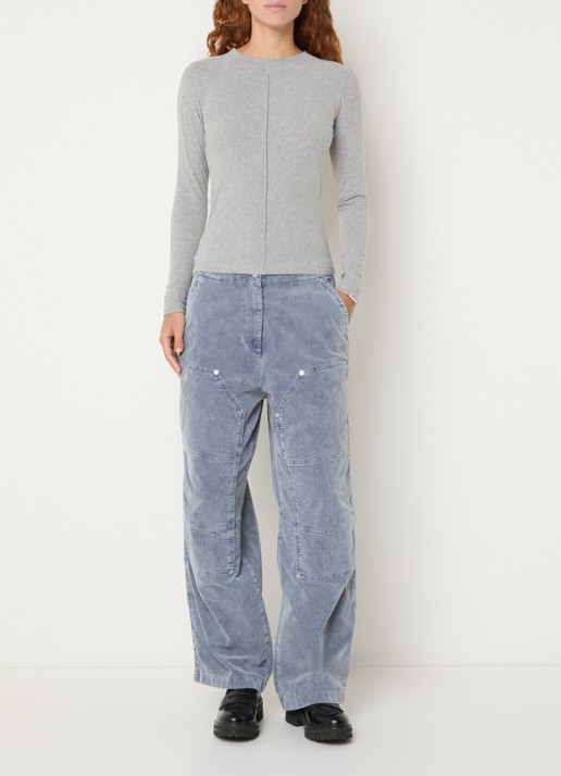 Bellerose Mendy long sleeve met boothals - voorkant 3 grijsmele