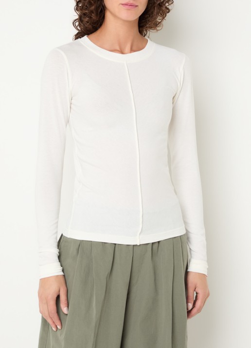 Bellerose Mendy long sleeve met boothals - detail wit