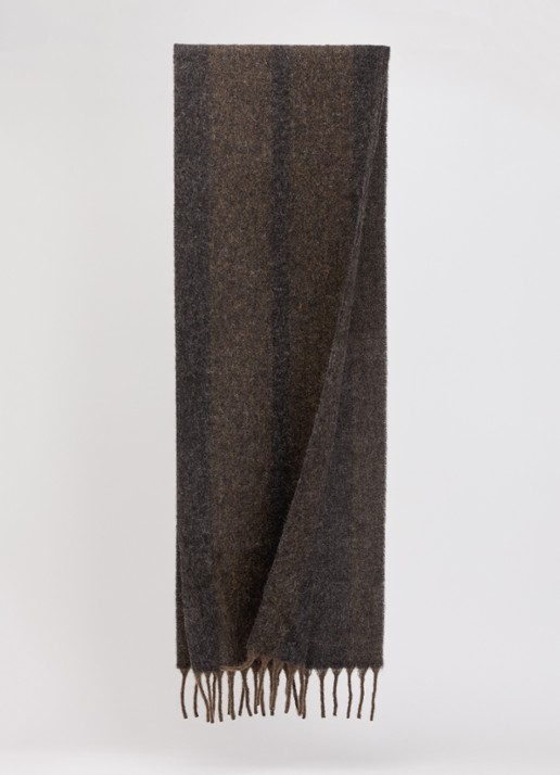 Bellerose Moryan sjaal in alpaca wolblend 220 x 33 cm  - detail 2 bruin