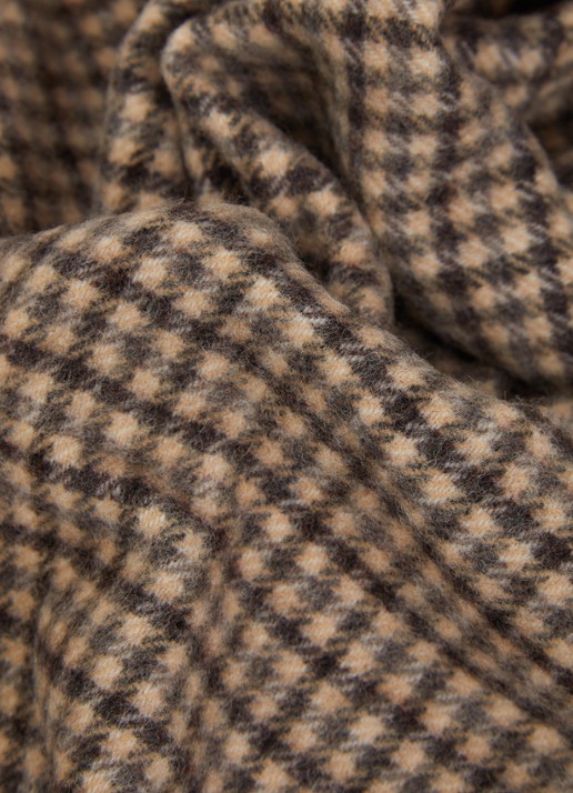 Bellerose Mutch sjaal van scheerwol met ruitdessin 120 x 35 cm - detail 3 lichtbruin