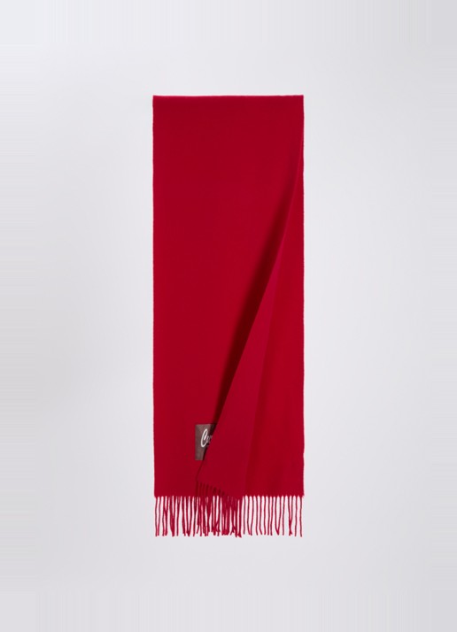 Bellerose Mutch sjaal van wol met franjes 200 x 35 cm - detail donkerbruin