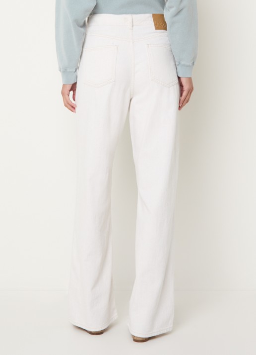 Bellerose Parthe high waist wide fit jeans met gekleurde wassing - achterkant gebroken wit