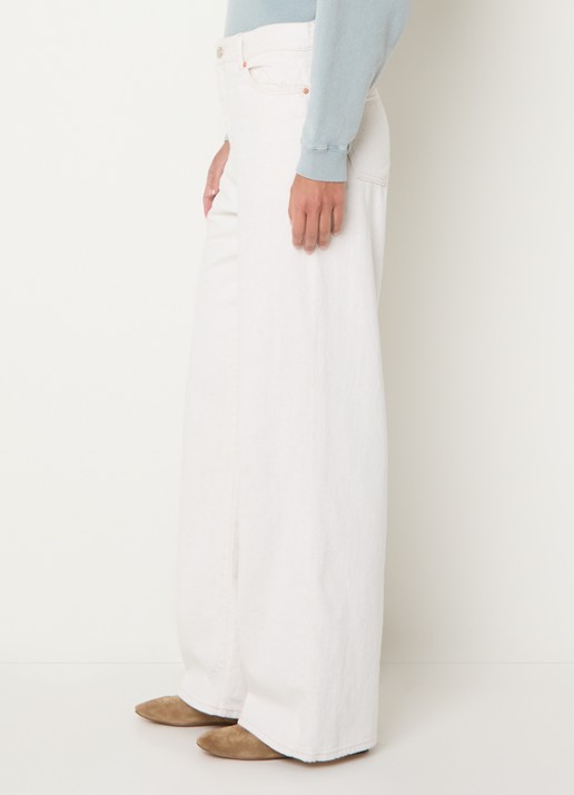 Bellerose Parthe high waist wide fit jeans met gekleurde wassing - detail 5 gebroken wit