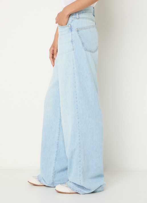 Bellerose Parthe high waist wide leg jeans met lichte wassing - detail 5 indigo