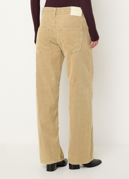 Bellerose Pearcy high waist wide fit jeans met gekleurde wassing - achterkant 3 camel