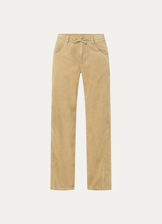 Bellerose Pearcy high waist wide fit jeans met gekleurde wassing - voorkant 4 camel