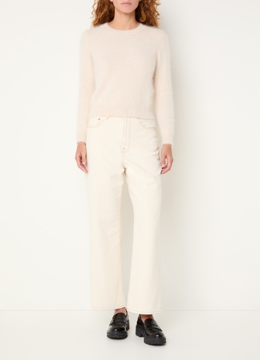 Bellerose Poker high waist straight fit jeans met gekleurde wassing - voorkant 5 gebroken wit