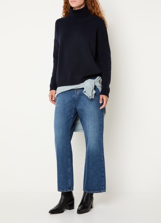 Bellerose Poker high waist wide fit jeans met medium wassing - voorkant 5 indigo