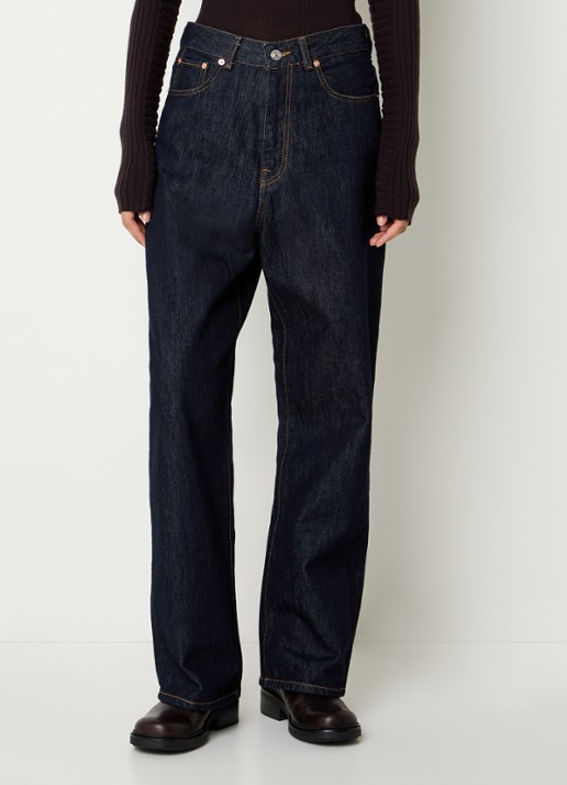 Bellerose Poker high waist wide leg jeans met donkere wassing
