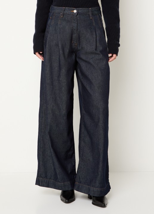 Bellerose Pops high waist wide fit jeans met donkere wassing