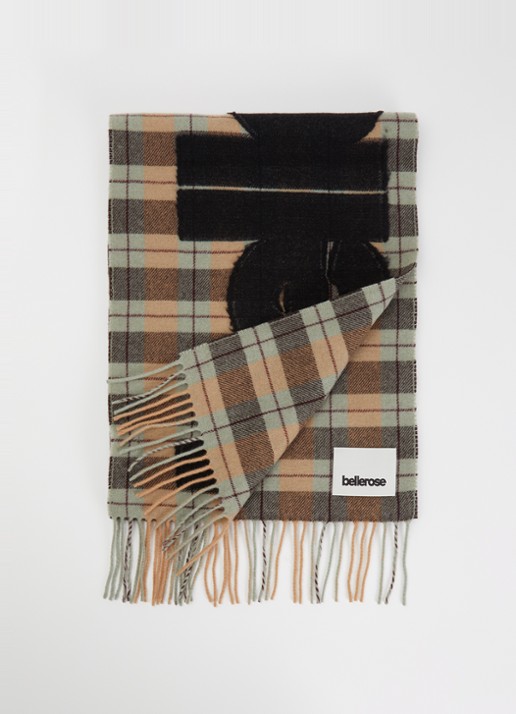 Bellerose Sjaal van scheerwol met ruitdessin 120 x 35 cm