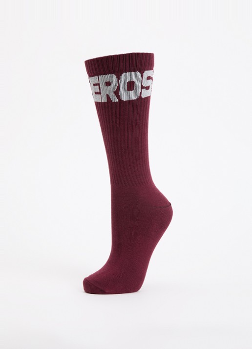 Bellerose Sokken met logo - detail bordeauxrood