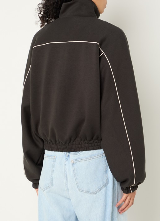 Bellerose Tropy sweatvest met logoborduring - achterkant 3 groen