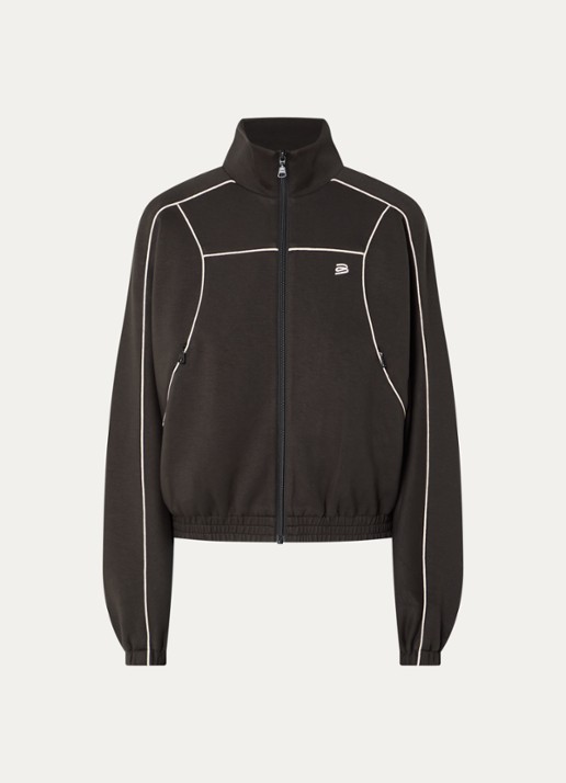 Bellerose Tropy sweatvest met logoborduring - voorkant groen