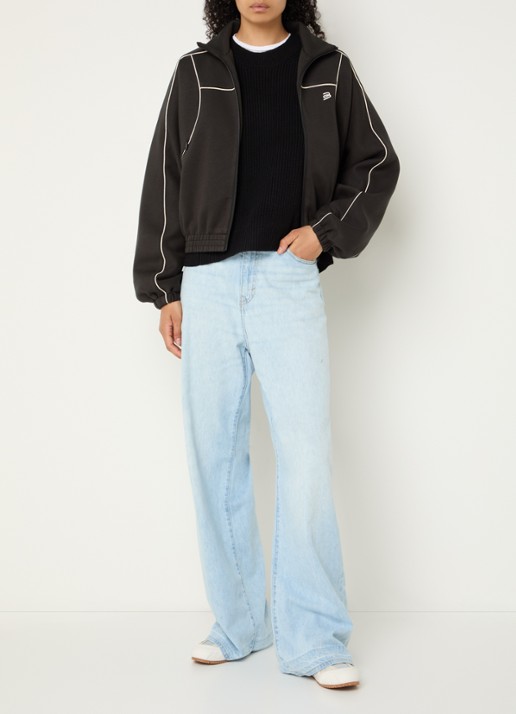 Bellerose Tropy sweatvest met logoborduring - voorkant 2 groen