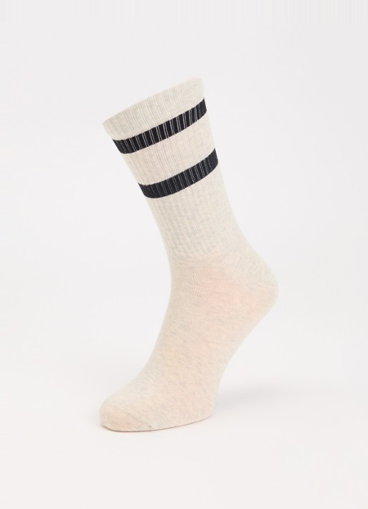 Bellerose Vanmo sokken in katoenblend met logo - detail 3 creme